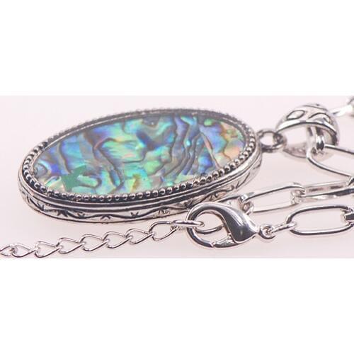 Abalone Shell 925 Sterling Silver Jewelry Necklace And Pendant TE412