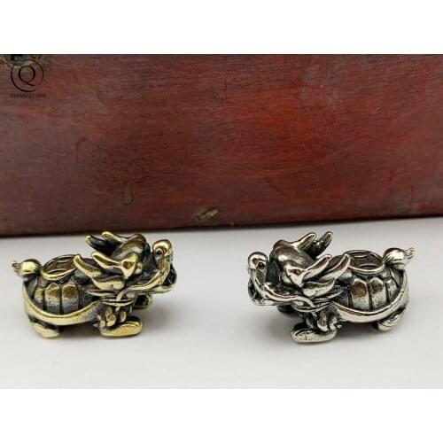 Retro Brass Dragon Turtle Knife Pendants EDC Outdoor Products DIY Paracord Beads Copper Animal Umbrella Rope Hangings Keyrings