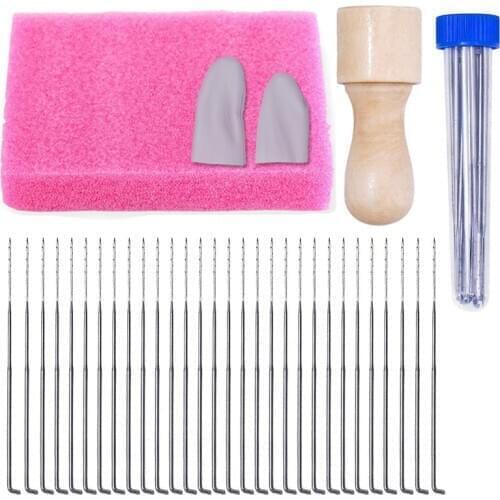 Nonvor Sewing Supplies Felting Needles Artesanato Wool Felt Pocked Needles Set Homemade DIY Craft Felt Tools with Wood Handle