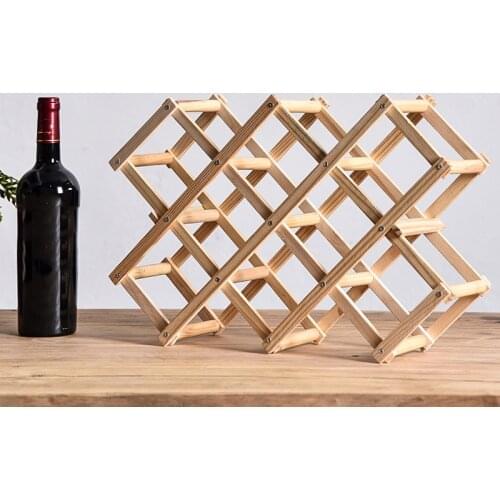 Quality Collapsible Wooden Wine racks bottle cabinet stand Holders wood shelf organizer storage for retro display cabinet