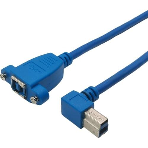 USB 3.0 Extension Cable Male to Female Type B Right Angled 90 Degree Cable 0.5m