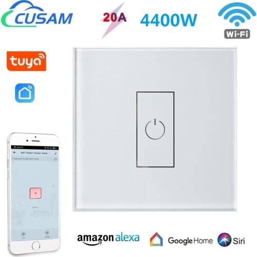 Tuya Smart Switch WiFi 20A Circuit Breaker for Lighting Boiler Water Heater Air Conditioner Works with Alexa Google Home Siri