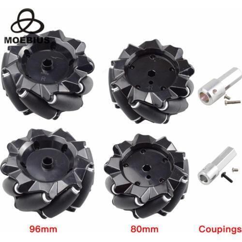 Moebius 80/96mm High Hardness Plastic Mecanum Wheel Omni-directional Smart Robot Car with 6mm hubs for Arduino LEGOsDIY STEM Toy