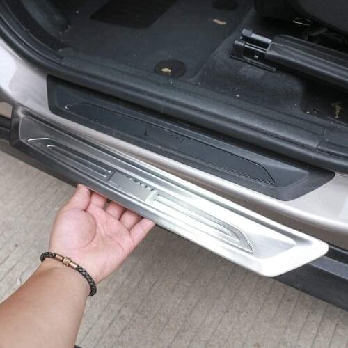 Stainless Steel Car Outside Door Sill Threshold Protection Plate 4pcs For BMW X1 F48 2016 -- 2019
