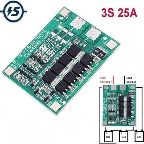 18650 Charger Charging Module Protection 25A 3S PCB BMS Board Polymer Lithium Battery 3 Serial 12V 3.7 Lipo Li-ion