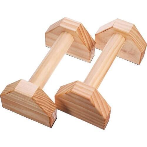 1 Pair Parallettes Gymnastics Calisthenics Handstand Bar Wooden Fitness Exercise Tools Training Gear Push-Ups Double Rod Stand