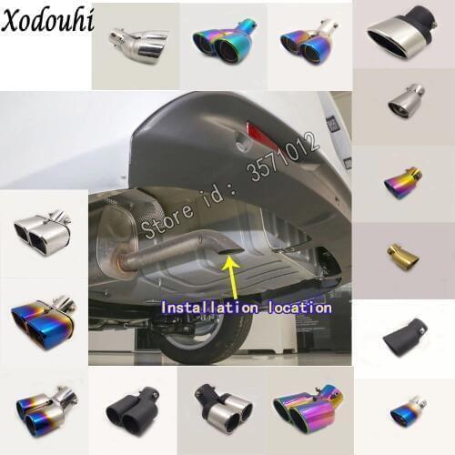 For Peugeot 308 2012 2013 2014 2015 car cover muffler exterior back end pipe dedicate exhaust tip tail outlet ornament vent 1pcs