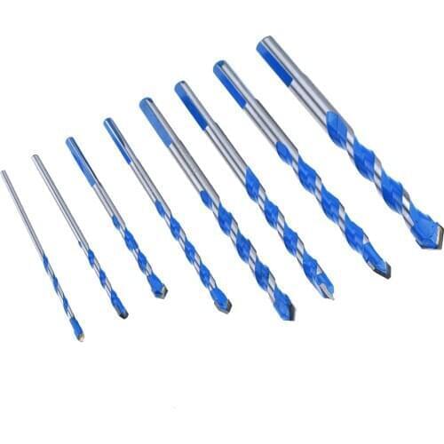 1PCS Blue 3mm to 12mm 8mm Multifunctional Glass Drill Bit Twist Spade Drill Triangle Bits For Ceramic Tile Concrete Glass Marble