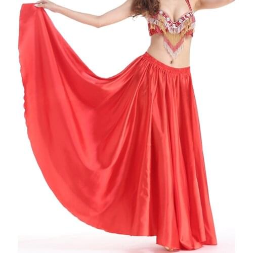 360 Shining Satin Long Spanish Skirt Swing Dancing Skirt Belly Dance Skirt Sun Skirt 16 Colors Available