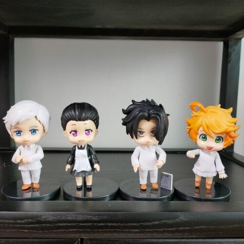 4pcs/set The Promised Neverland Figure Emma Figure Anime Chibi Figure PVC Action Model Toys Anime Figure Children Birthday Gift