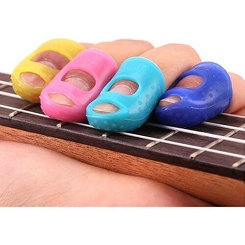 4Pcs/Set Silicone Finger Guards Guitar Fingertip Protectors Finger Guards for Ukulele Guitar Accessories