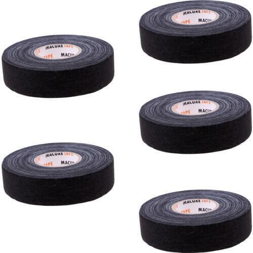 5 Roll Multi-purpose Durable Cloth Hockey Stick Tape 1' x 25 Yards Black