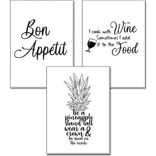 Bon Appetit Restaurant Art Text Canvas Painting Modern Simple and Funny English Bar Kitchen Wall Art Pictures Decoration Posters