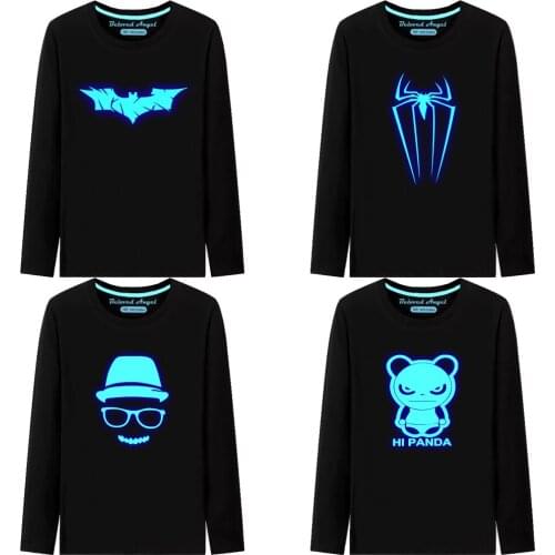 Kids Long Sleeve T Shirt Boys Girls 3D Print Luminous T-shirts Casual Harajuku Style Streetwear Cotton Tops For Children Clothes