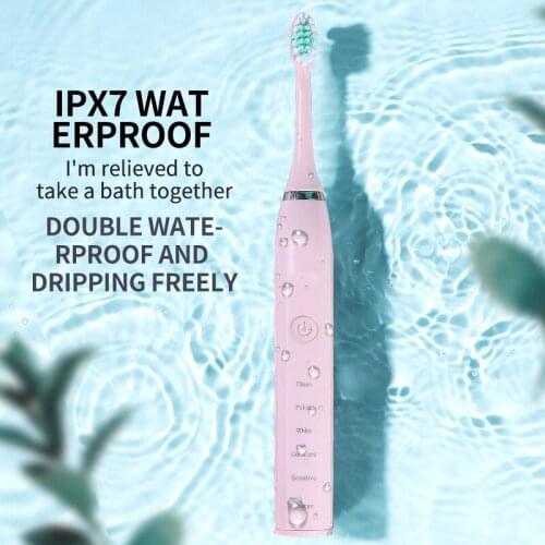 Electric Toothbrush Sterilization Sonic 5 Files Male Female Adult Household Soft Bristle USB Rechargeable Waterproof Toothbrush