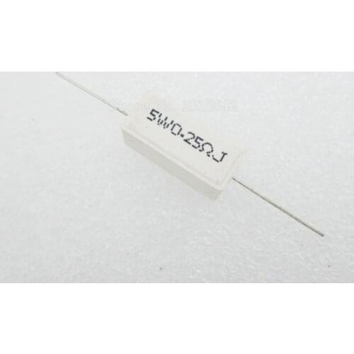 10PCS/LOT Ceramic Cement Resistor 5W 0.25 ohm 0.25R Resistance 5% Error Cement resistance