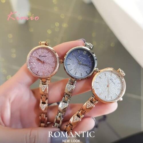 Kimio Brand Luxury Diamond Dial Watch for Women Fashion Bling Dress Watch Ladies Crystal Wristwatch Clock
