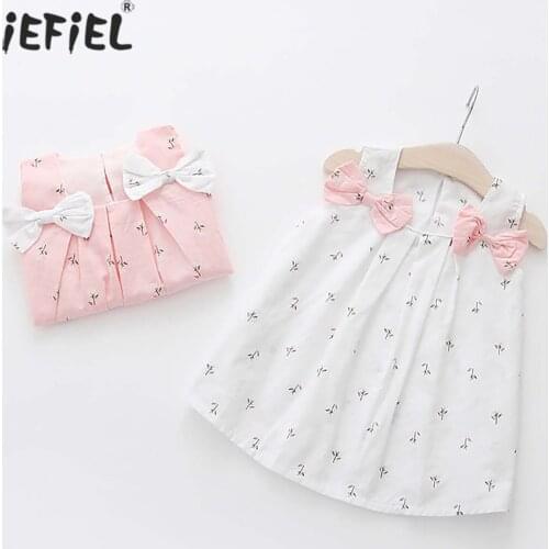 Cute Infant Toddler Kids Baby Girls Dress Print Princess Party Sleeveless Birthday Dresses Summer Baby Girl Clothes Outfits