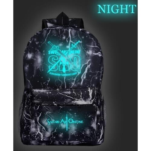 Beautiful Sword Art Online Luminous Backpack Students Boys Girls Book Rucksack Fashion New Pattern Back to School Gift Mochila
