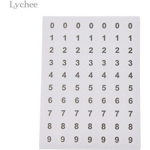 Lychee Life 12Sheets Numbered Round Label 0 to 9 Sticker DIY Handmade Scrapbooking Sticker Sticker Album Stickers Decor
