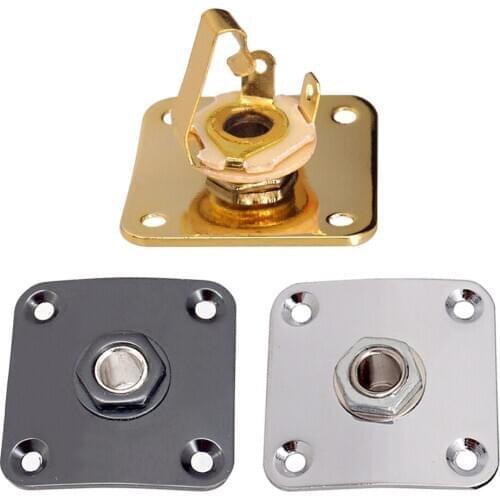 Metal Square Jack Plate Jack Socket for Electric Guitar 35mmx35mm