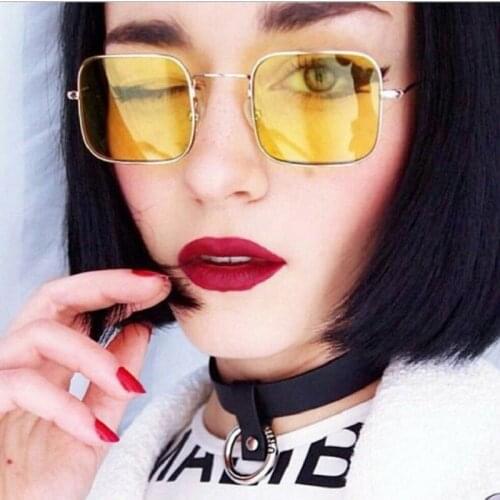 Fashion Retro Square Metal Frame Sun GlassesStreet Beat New Sunglasses Trend Ocean Film Male Female Outdoor Vacation Unique