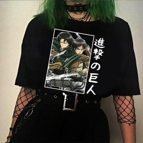 Men Women T-shirt Tops Kawaii Attack on Titan Tshirt Anime Manga Tee Shirt Clothes