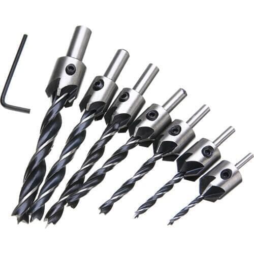 Woodworking Drilling Chamfer Tool Set Countersink Drill Bit Set for Wood Durable DIY Hole Puncher Carpentry Tools