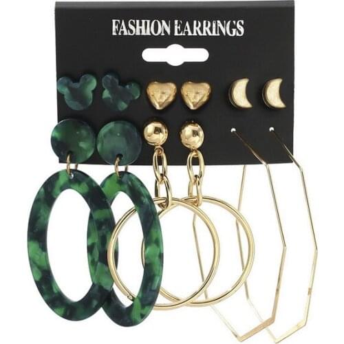 Womens Earrings Set Bohemian Fashion Jewelry 2021 Irregular Geometric Kolczyki Drop Earrings Statement Pendientes