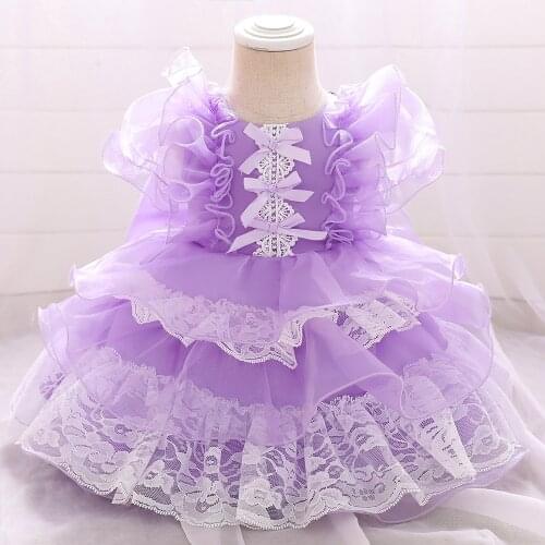 New Year Kids Girls Flower Beading Party Ball Gown Prom Dresses Kid Girl Princess Wedding Children First Communion Dress