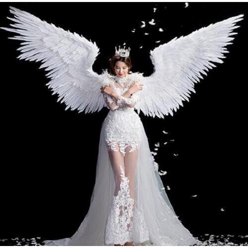 Performance show clothing wings adult stage performance props photo shoot wedding photography angel feather wings party favors