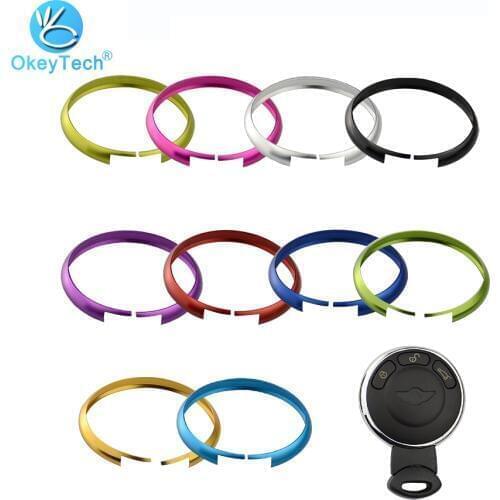 OkeyTech Purple Black Green Gold for Bmw Mini Cooper Key Ring For Car Key Case Shell Fob 3 Button Keys Chains Key Rings Keychain