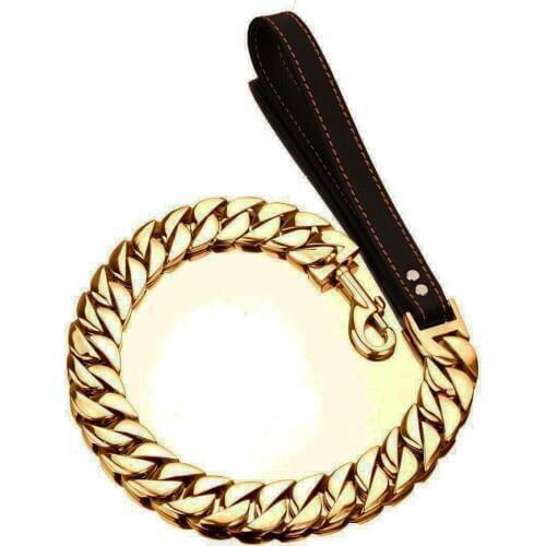 30mm Exaggerated Heavy Tone Slip Big Dog Cuban Pet Collar Traction Rope Strong Pet Traction Practical Leashes Necklace