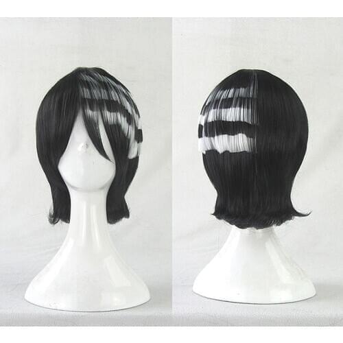Anime Soul Eater Death the Kid Cosplay Wig Black White Men Women Cosplay Costume Wig with Wig Cap Carnival Halloween Props