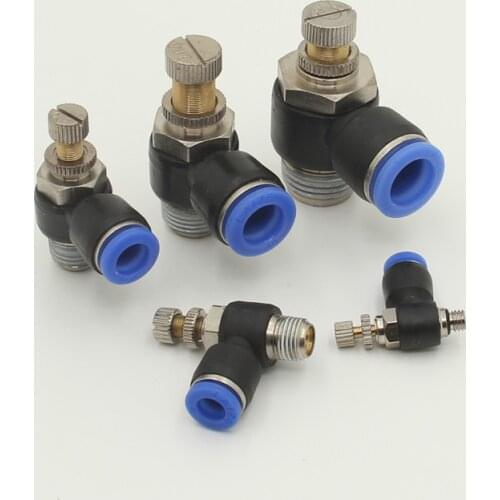 Pneumatic quick connect connector pipe fitting SL 4-12mm M5 "1/8" 1/4 "3/8" 1/2 air speed regulating valve Accelerator valve