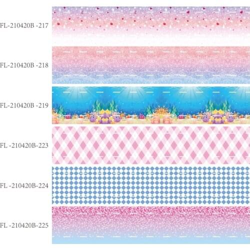 50 yards/lot) Wholesale 25MM 38MM pink checked and ombre printed grosgrain ribbon