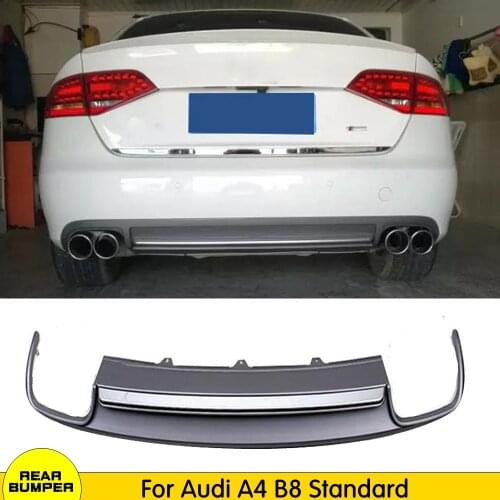 S4 Styling PU Car Rear Diffuser Lip Spoiler for Audi A4 B8 Standard Sedan 4 Door 2009-2012