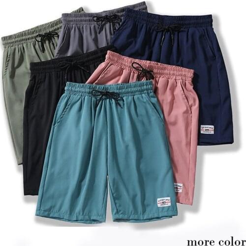 Men Shorts Summer Quick Dry Shorts Large Size 5Xl Drawstring Casual Men Clothing Elastic Waist Short Pants Sportwear More Color