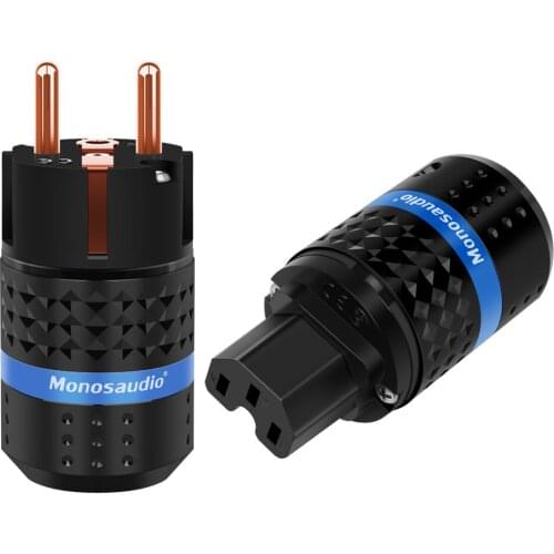 Monosaudio E102/F102 99.998% Pure Copper Schuko Power Plug European standard Power Cable Connector IEC Female Plug connector