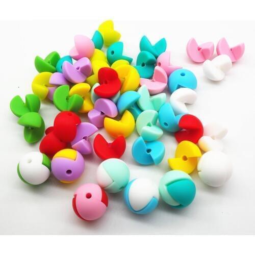Chengkai 100pcs BPA Free Loose Silicone Teether Beads DIY Newborn Baby Pacifier Dummy Teething Toy Gift Accessories Beads