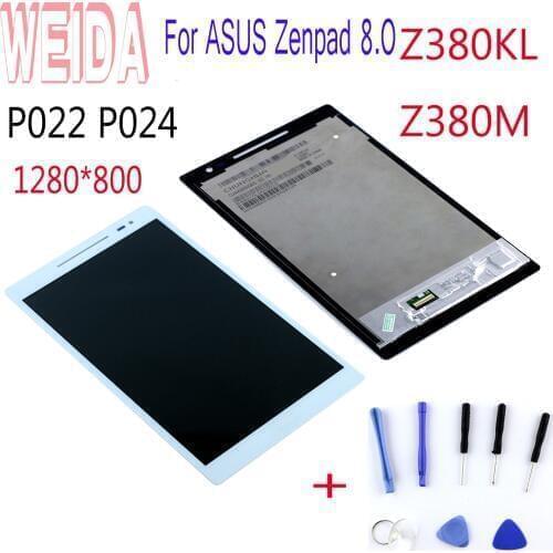 WEIDA LCD Replacment 8" For Asus Z380 Z380KL Z380M LCD Display Z380C Z380CA Touch Screen Digitizer Assembly P022 P024 P00A