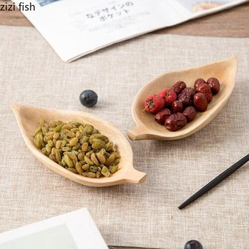Modern Wooden Leaf Tray Candy Fruit Tray Coffee Table Decoration Dried Fruit Nut Snack Tray Kitchen Storage Utensils Decoration