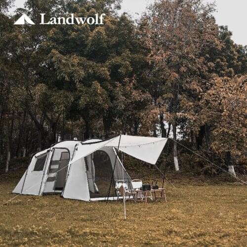 Ultralarge Double Layer One Hall One Bedroom Waterproof 5-8 Person Use Camping Tent Barraca Beach Tent Tents Outdoor Camping