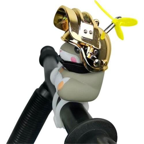 Bicycle Bell Bike Handlebar Horn Sound Alarm Bike Decorations Duck Hamster With Helmet Propeller Car Motorcycle Decoration Toy