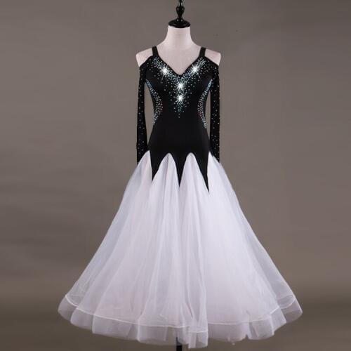 Ballroom Dance Competition Dresses Rhinestones Women Standard Ballroom Waltz Dress Girls Customized Ballroom Waltz Tango Costume