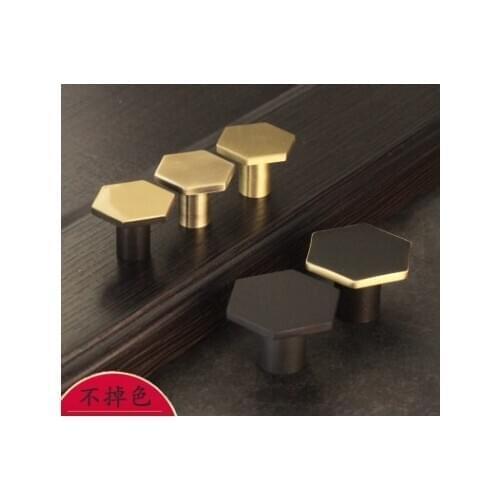 Gold Antique Brass Hexagon Knobs Cabinet Knob Handle Dresser Knobs Drawer Pulls Kitchen Furniture Hardware Wall Hooks