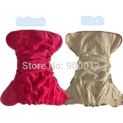 100 sets Organic bamboo diaper velour no PUL WATERPROOF Diapers nappies one size With Bamboo Cotton Inserts Free Shipping