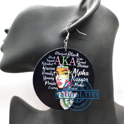 2019 Newest Printing Wooden AKA Earrings