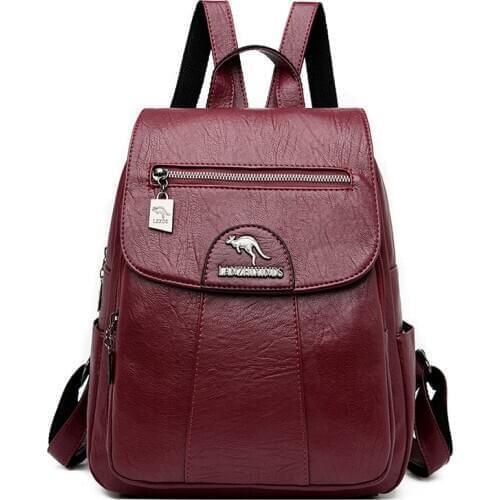 2020 Women Leather Backpacks Vintage Female Shoulder Bag Sac a Dos Travel Ladies Bagpack Mochilas School Bags For Girls