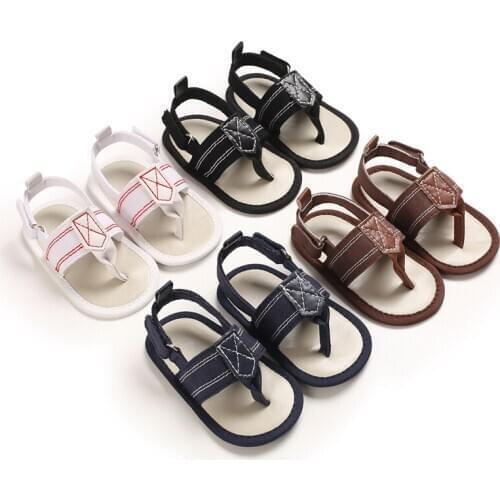 2021 Baby Boys Girls PU Flip Flops Casual Sandals Cute Summer Soft Sole Flat Shoes Infant Non-Slip First Walkers